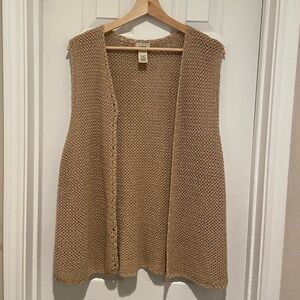 L.L. Bean Open Front Crochet Vest